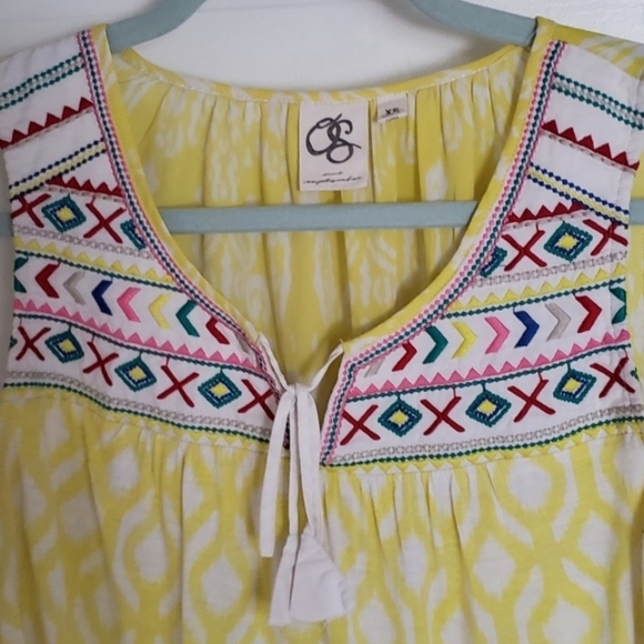 Anthropologie Yellow Patterned Tank Top - Picture 3 of 4